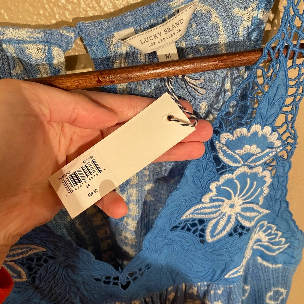 SOLD Lucky Brand Woven/ Knit Tank - Picture 4 of 5